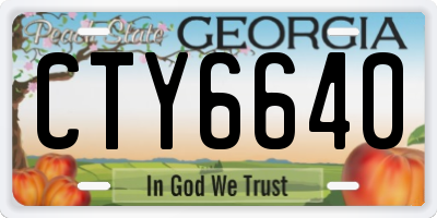 GA license plate CTY6640