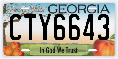 GA license plate CTY6643