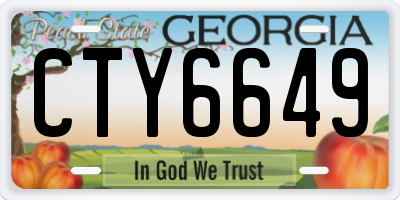 GA license plate CTY6649