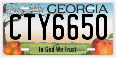 GA license plate CTY6650