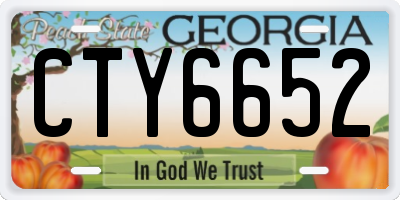 GA license plate CTY6652
