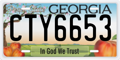 GA license plate CTY6653