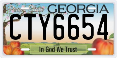 GA license plate CTY6654