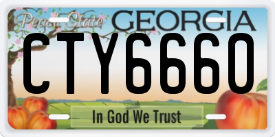 GA license plate CTY6660