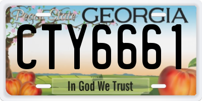 GA license plate CTY6661