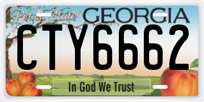 GA license plate CTY6662