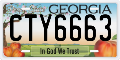GA license plate CTY6663