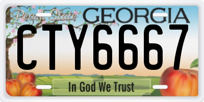 GA license plate CTY6667