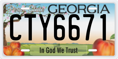 GA license plate CTY6671
