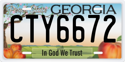 GA license plate CTY6672