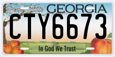 GA license plate CTY6673