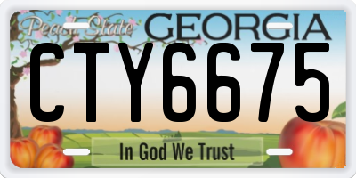 GA license plate CTY6675