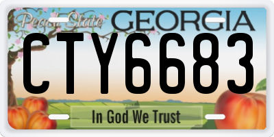 GA license plate CTY6683