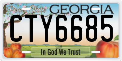 GA license plate CTY6685