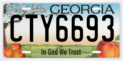 GA license plate CTY6693