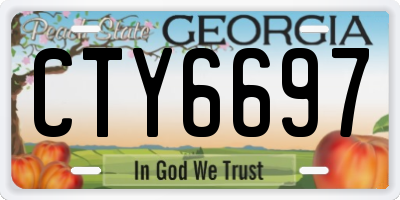 GA license plate CTY6697