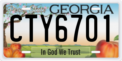 GA license plate CTY6701