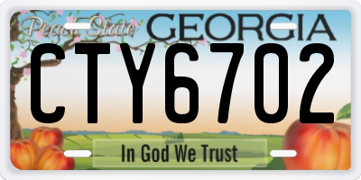 GA license plate CTY6702
