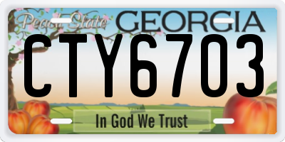 GA license plate CTY6703