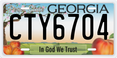 GA license plate CTY6704