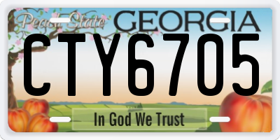 GA license plate CTY6705
