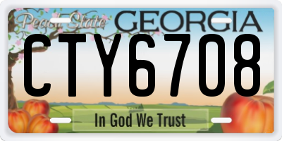 GA license plate CTY6708