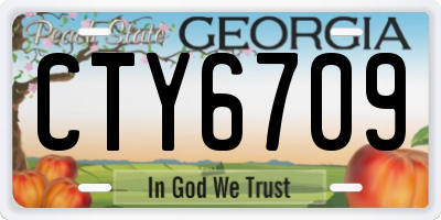 GA license plate CTY6709