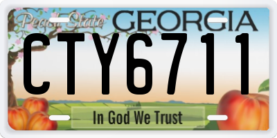 GA license plate CTY6711