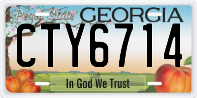 GA license plate CTY6714