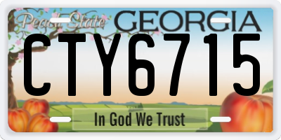 GA license plate CTY6715