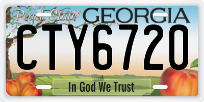 GA license plate CTY6720