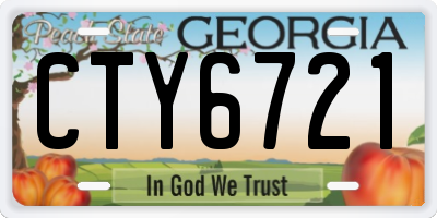 GA license plate CTY6721