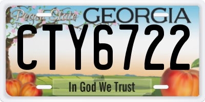 GA license plate CTY6722