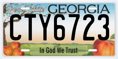GA license plate CTY6723