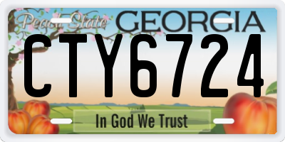 GA license plate CTY6724