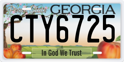 GA license plate CTY6725