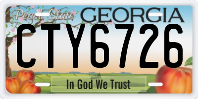 GA license plate CTY6726