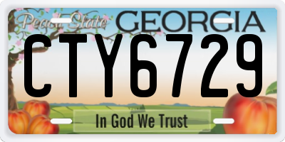 GA license plate CTY6729
