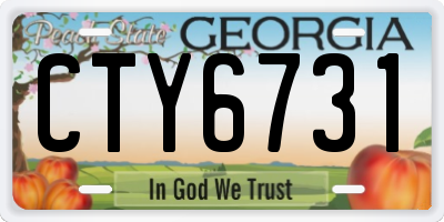 GA license plate CTY6731