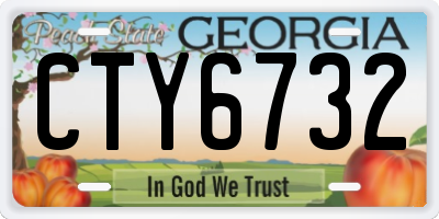 GA license plate CTY6732