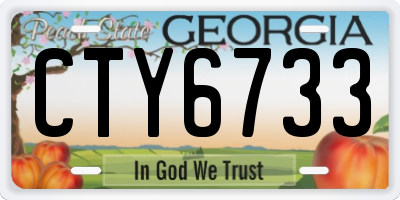 GA license plate CTY6733
