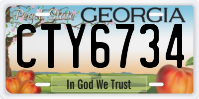 GA license plate CTY6734
