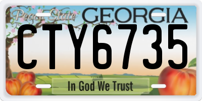 GA license plate CTY6735