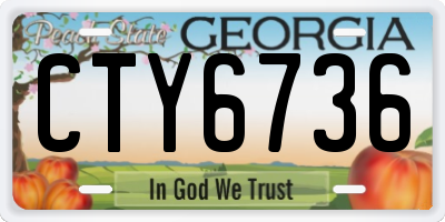 GA license plate CTY6736