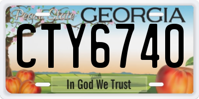 GA license plate CTY6740