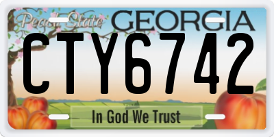 GA license plate CTY6742