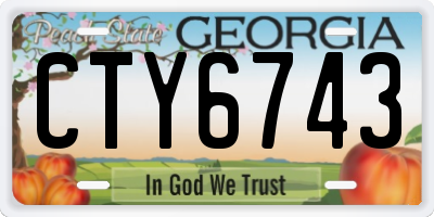 GA license plate CTY6743