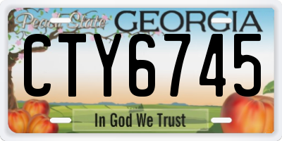 GA license plate CTY6745