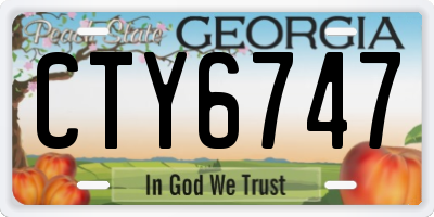 GA license plate CTY6747