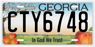 GA license plate CTY6748